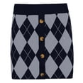 thumbnail image 1 of Mialoley Women's Skirt, Argyle Pattern High Waist Wrapped Hip Button Mini Skirt, 1 of 3