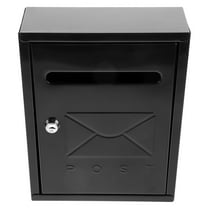 WRITWAA Lockable Wall Mailbox Outdoor Iron Post Box Black 1Pack