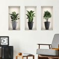 thumbnail image 2 of Wall sticker Potted plants 3D wall sticker (3 pieces, home decoration), self-adhesive, 2 of 5