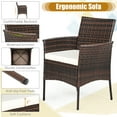 thumbnail image 4 of Gymax 5PCS Rattan Patio Dining Table Set Outdoor Furniture Set w/ 4 Seat Cushions, 4 of 10