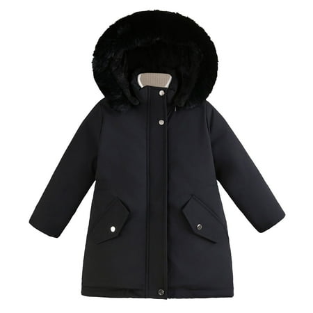 Little Girl Winter Coats Heavyweight Hooded Jacket Kid Snow Outwear