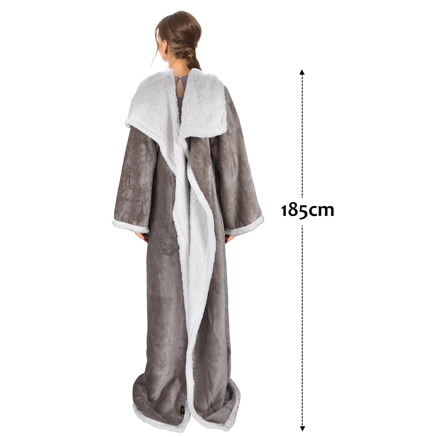 Catalonia Wearable TV Blanket with Sleeves Arms Warm Micro Plush Sherpa Fleece for Adult Large Wrap Throw Robe 72 x 55”