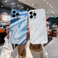 thumbnail image 5 of Compatible with iPhone 13 Pro Max Case, Glitter Bling Silver Sand Powder Marble Pattern Hard Back Cover, Shockproof Lens Camera Protection Sparkly Phone Case for Women Girls - White, 5 of 12