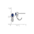 thumbnail image 2 of 1/2 Carat (Ctw) Natural Blue Sapphire J-Hoop Earrings in 10K White Gold with Diamonds for Women, 2 of 4