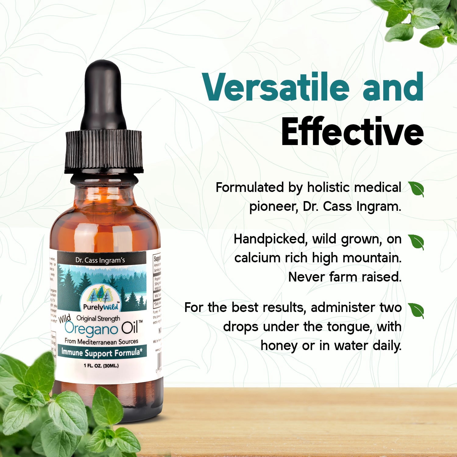Dr. Cass Ingram's Extra Power Wild Mediterranean Oregano Oil &ndash; 1 fl oz | Potent Oil of Oregano for Immune Support