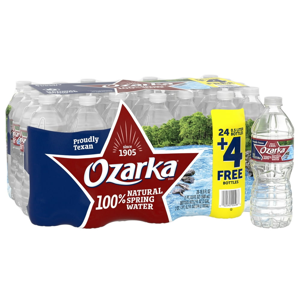 OZARKA Brand 100% Natural Spring Water, 16.9-ounce plastic bottles (Total of 28) - Walmart.com ...