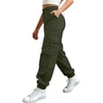thumbnail image 2 of Sweatpants Women Cargo Pants for Women High Waisted Hiking Pants Baggy Stretchy Wide Leg Streetwear with 6, 2 of 6