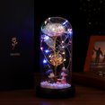 thumbnail image 4 of Golden Foil Rose in Glass Dome with Adjustable LED Lights for Decoration Multi Color 7 Inch, 4 of 4