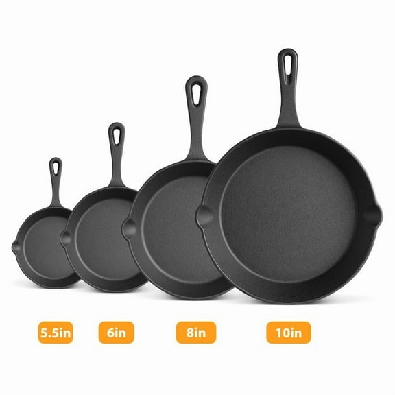 Cast Iron Skillets 3/4/5 PCS, Pots and Pans Set for Professional Restaurant Chef Quality, Pre-Seasoned Cookware Set