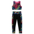thumbnail image 3 of iEFiEL Kids Girls Camouflage Activewear Crop Top with Leggings Yoga Workout Sportswear Leopard 16, 3 of 7