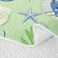 thumbnail image 5 of spefrowx Green Striped Seahorse Quilt Full for Boys, Coral Spiral Conch Full Bedspread Sets, 3 Pieces, 5 of 7