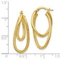 thumbnail image 3 of 14K Yellow Gold Earring Hoop Women'S Textured 28 mm 15, 3 of 3
