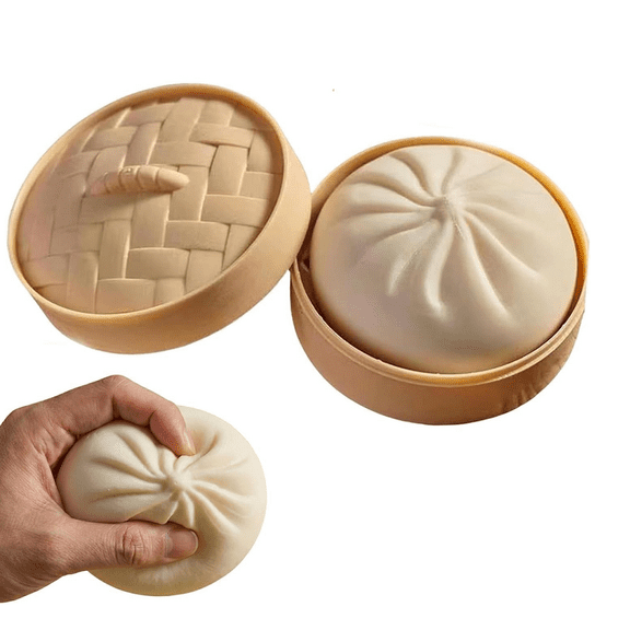 Squeeze Dumpling Mystery Dumpling Squeeze, Mystery Dumplings for Stress Relief, Large Squeeze Dough Ball Stress Relief Toy for Adults Yellow
