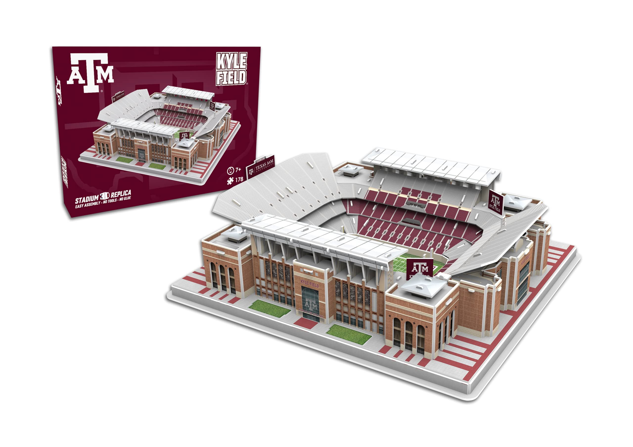 Pro Lion 3D Jigsaw Puzzle of Kyle Field Stadium Construction Building Kits - 178 Pieces| Texas A&M Aggies Football League Gifts for Boys Adults Men Kids Aged 7+| Puzzles Games Kit for Creative Fan