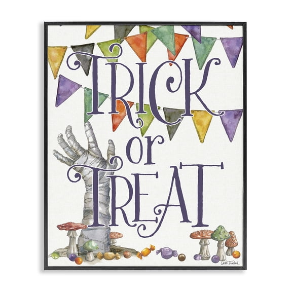 Stupell Industries Cottage Spellbound Trick Or Treat Black Framed Giclee Art, 11 x 14, by Leslie Trimbach