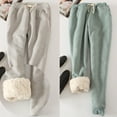thumbnail image 6 of Chic Lady Solid Color Drawstring Pocket Plush Casual Loose Sport Pants Trousers, 6 of 8