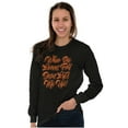 thumbnail image 4 of When The Leaves Fall Jesus Lifts Me Women's Long Sleeve T Shirt Brisco Brands X, 4 of 6