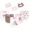 Hudson Baby Infant Girl Cotton Bib and Headband or Caps Set 8pk, Leopard Safari, One Size