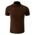 thumbnail image 4 of WAENQINLA Mens Mock Turtleneck Shirt Casual Short Sleeve T-Shirts Comfortable Basic Solid Color Slim Fit Knitted Pullover Tees, 4 of 5