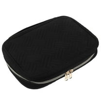 UPOUART Black Travel Jewelry Organizer with Zipper, Portable Compact Storage Case for Women and Men, Ideal for Home and Travel Use
