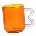 thumbnail image 2 of Taza de café de borosilicato, taza para café con leche, taza para desayuno con asa creativa, vidrio Naranja, 2 of 7