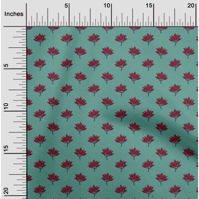 oneOone Viscose Jersey Fabric Floral Block Print Fabric BTY 60 Inch Wide