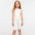 thumbnail image 4 of BLTIBY Girls Athletic Shorts Slim Cross V Elastic Waist Short Leggings Fashion Bike Dance Gymnastics Shorts White 9-10 Years, 4 of 9