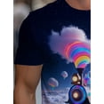 thumbnail image 4 of High-quality men's 3D T-shirt with bright train and aurora design, suitable for casual wear in the restaurant or living room, soft fabric, durable structure, comfortable fit, 4 of 6