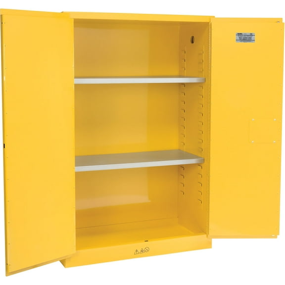 45 Gallon Flammable Cabinet, Manual Close, 43"W x 18"D x 65"H