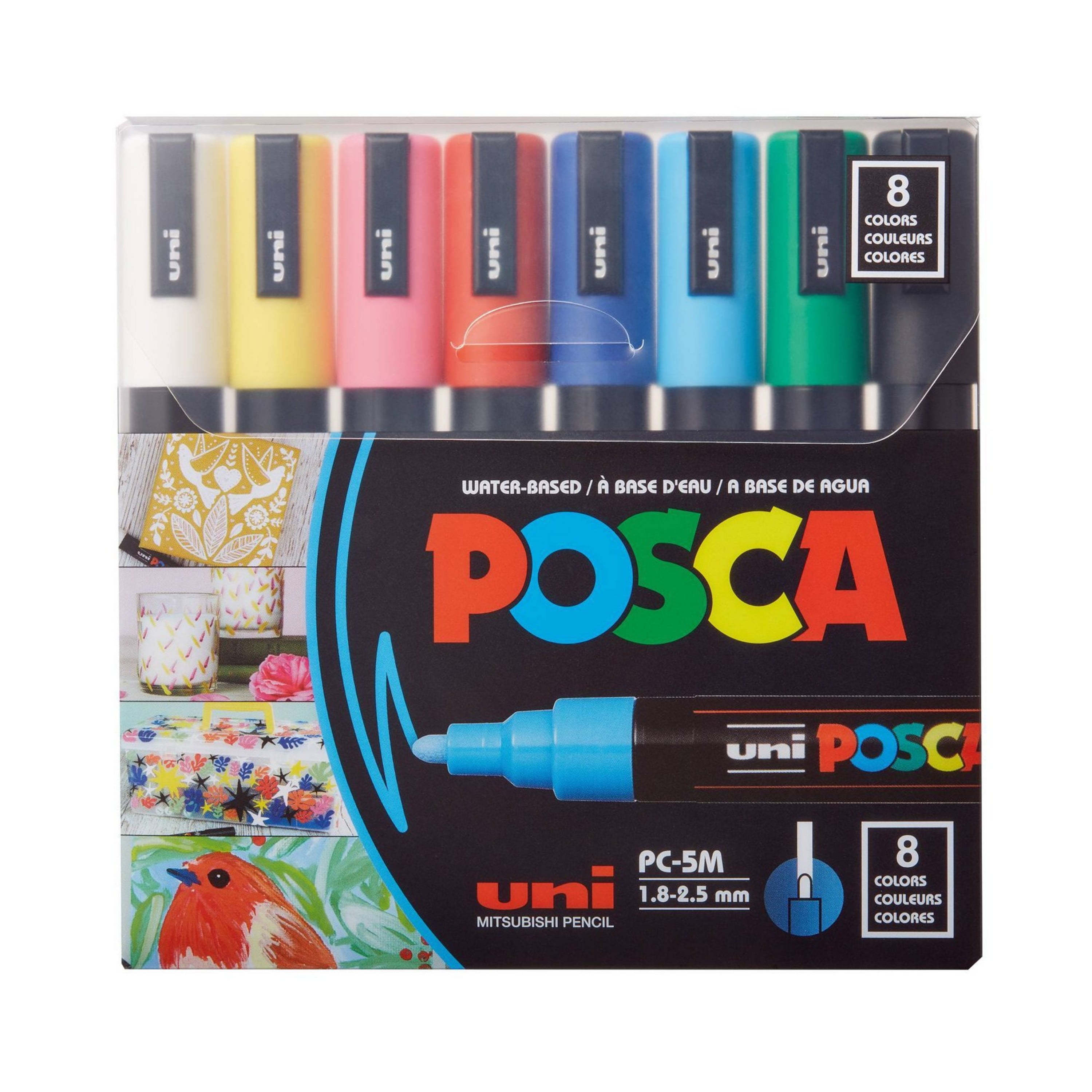 Vertrouwen op krant overloop uni POSCA Paint Markers, Medium Point Marker Tips, PC-5M, Assorted Ink, 8  Count - Walmart.com