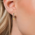 thumbnail image 3 of Gem Stone King 925 Silver and 10K Yellow Gold Yellow Citrine Dangle Earrings for Women | 0.44 Cttw | Gemstone November Birthstone | Heart Shape 4MM, 3 of 6