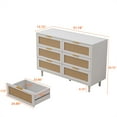 thumbnail image 5 of Dtwnek 6 Drawers Dresser Rattan Storage Cabinet for Bedroom,Living Room, White, 5 of 9