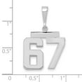 thumbnail image 2 of 14k White Gold Polished Finish Medium Size Number 67 Charm Pendant, 2 of 2