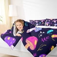 thumbnail image 4 of Homewish Multicolor Mushroom Full Size Comforter Sets,Rustic Planet Bedding Comforter Set,Purple Pink Black Bedding Sets For Girls Kids,Super Cozy Room Decor Reversible,3-Piece, 4 of 8
