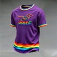 thumbnail image 2 of Rainbow Pride Tee for Men, Gay Pride Casual Crewneck Short Sleeve Summer Tops, 2 of 4