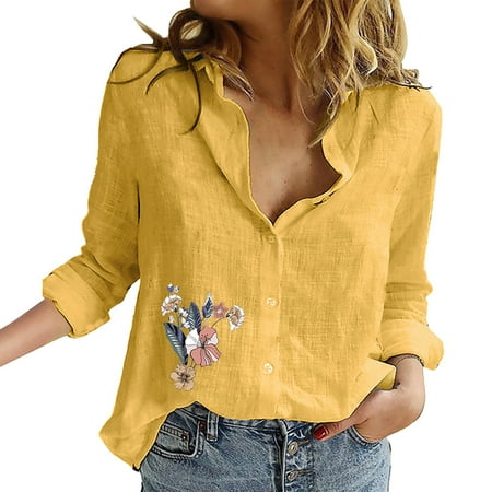 Lqideymx Warehouse Clearance Bargains Sale White Linen Button down Shirt Women Tops for Women Long Sleeve Women s Summer Blouses Plus Size Womens Tops Summer Corset Top Spring Tops for Women 2024