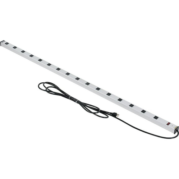 72" 16 Outlet Aluminum Power Strip with 15-ft Cord ETL/cETL