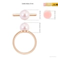 thumbnail image 4 of Angara Classic Japanese Akoya Cultured Pearl Solitaire Ring in 14K Rose Gold for Women | June Birthstone Jewelry for Her, 4 of 7