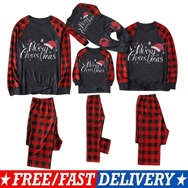 Christmas Pjs Family Matching Sleepwear Holiday Xmas Pajamas PJs Tops ...