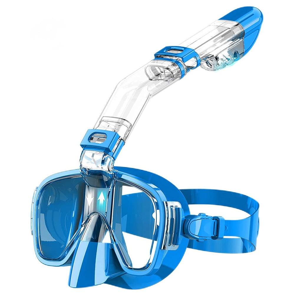 Snorkel Mask Foldable Diving Mask Set with Dry Top System and Camera