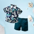 thumbnail image 2 of EnJoCho 3 6 Boy Fall Clothes Children's Clothing Summer Boys Suit Short Sleeve Floral Shirt Shorts Suit Children Boy Holiday Party Outfits 2-3 Years, 2 of 9