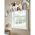 thumbnail image 6 of Curtain Valance for Windows,Boho Arch Sun Tropical Leaves Kitchen Valances Rod Pocket Short Curtains,Terracotta Aesthetic Nordic Style Window Treatment Panel for Bedroom Bathroom 60"x18", 6 of 7