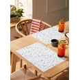 thumbnail image 4 of Placemats Set of 6, Cotton Linen Heat Table Mats Non-Slip Washable Spring Wildflowers Botanical Leaves Cornflower Blue Placemat for Holiday Banquet Dining Kitchen Table Decor, 4 of 6