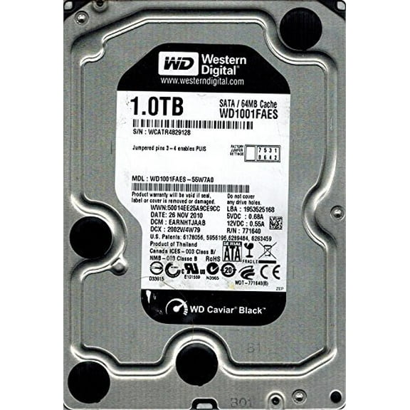 Western Digital WD1001FAES-55W7A0 1TB DCM: EARNHTJAAB