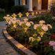 thumbnail image 4 of Lámpara solar con forma de clavel | Lámpara de jardín exterior con estaca y 7 LED | Lámpara de suelo con forma de flor artificial para decorar caminos, patios y terrazas, 4 of 6