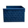 thumbnail image 2 of Bowery Hill Velvet Polyester Fabric Queen Size Daybed in Navy Blue, 2 of 8