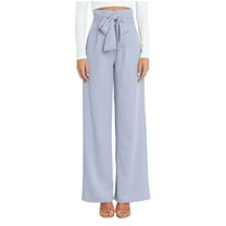 cfhntfmh High Waisted for Women Fashion Bow Knot Wide Leg Work Office Pants Business Casual Outfits Dress Pants with Pockets
