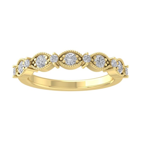 Araiya 10K Yellow Gold Diamond Stackable Eternity Band Ring (1/3 cttw, I-J Color, I2-I3 Clarity), Size 7.5