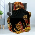 thumbnail image 4 of Animal Soft Flannel Fleece Throw Blanket, Animal Theme Design Silhouette on Textures Pattern Print, Cozy Plush for Indoor and Outdoor Use, 50" x 70", Brown and Black, by Ambesonne, 4 of 5