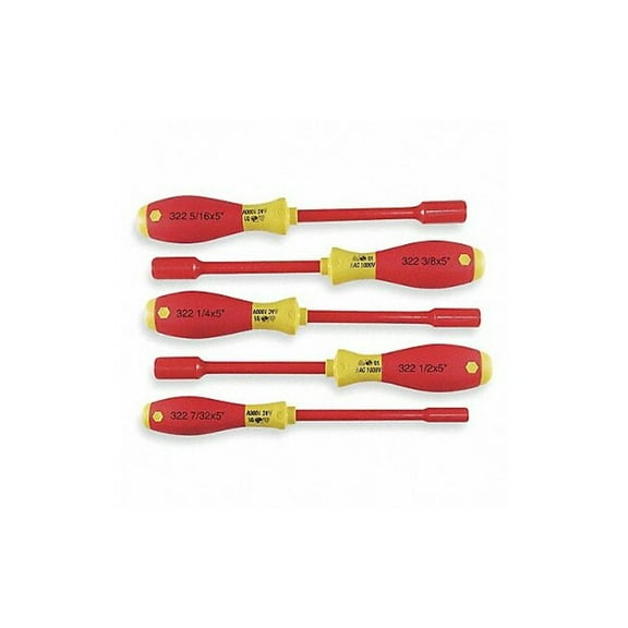 Wiha Nut Driver Set,5 Pieces,SAE,Solid,Ins 32292